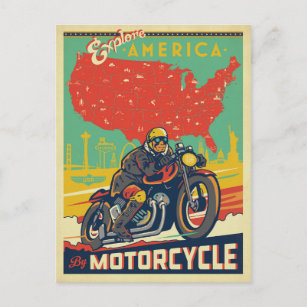 Cartão Postal Explore a América por moto