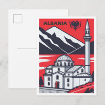 Explore Albania Vintage Travel Illustration