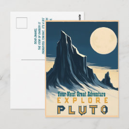 Cartão Postal Explore Cartaz de Viagem Vintage Plutão - Espaço R