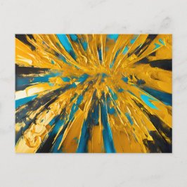 Cartão Postal Explosão Abstrata Golden Burst