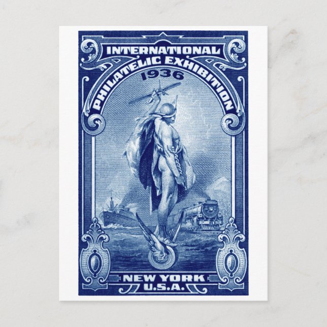 Cartão Postal Expo Filatélico Internacional de Nova Iorque, 1936 (Frente)