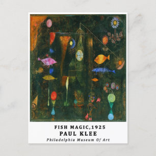 Cartão Postal Exposição Bauhaus Paul Klee Fish Magic