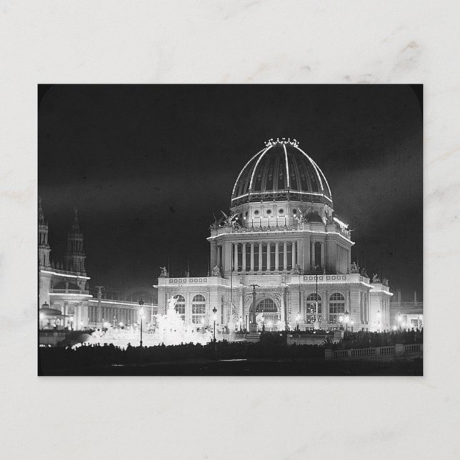 Cartão Postal Exposição Colúmbia 1893, Edifício de Administraçõe (Frente)