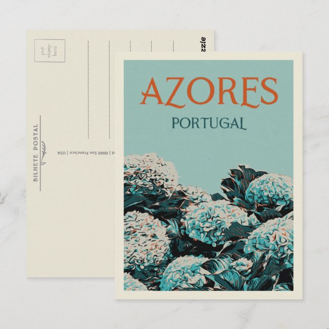 Cartão Postal Exposição das drangas dos Açores a Portugal (Frente/Verso)