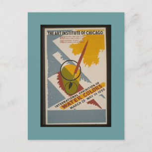 Cartão Postal Exposição de Cores d'Água do Postcard-WPA Chicago-