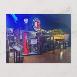 Cartão Postal Exposição de posto de gasolina dos anos 30
