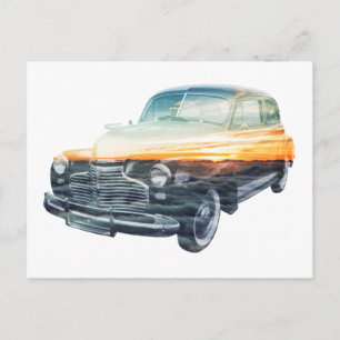 Cartão Postal exposição dupla do veículo por insolação
