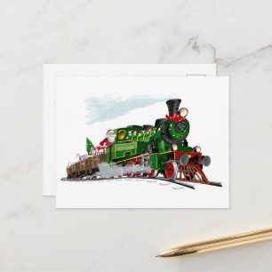 Cartão Postal Expresso Papai Noel de desenho animado