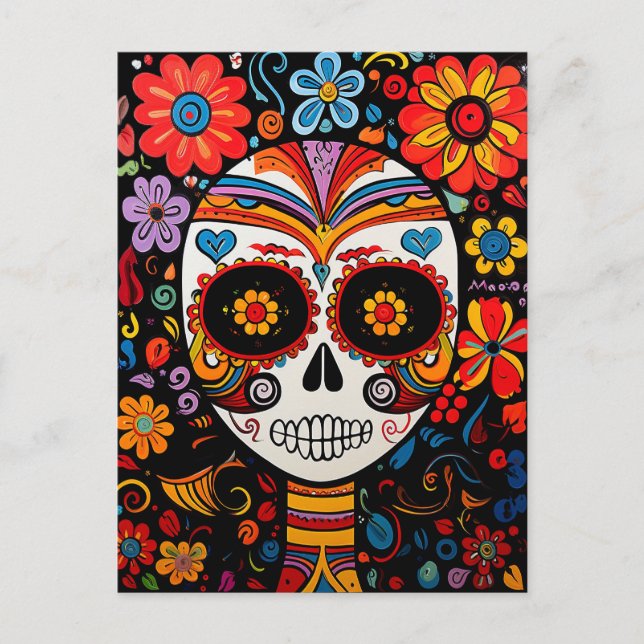 Cartão postal 💀 Exquisite Día de Muertos (Frente)