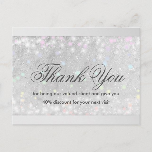 Cartão Postal Extensões de Cílios Brilho Estrela da Neve (Frente)