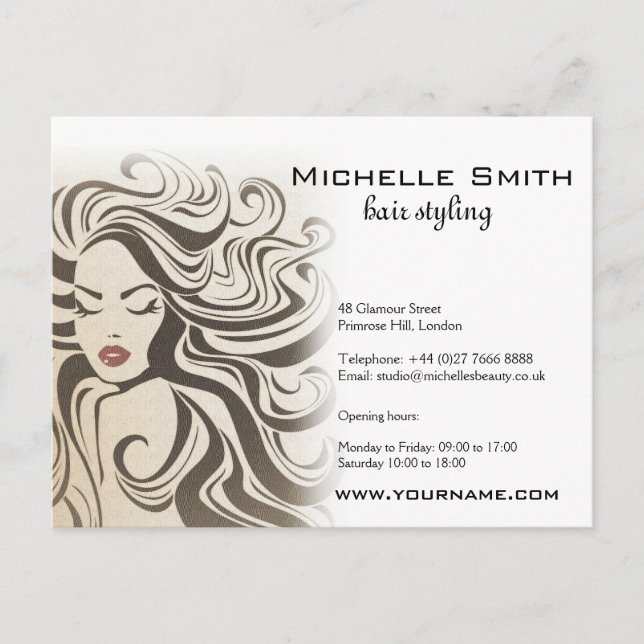 Cartão Postal Extensões Hair Do Estilo De Cabelo De Onda Chic Se (Frente)