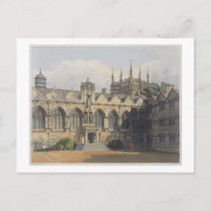 Cartão Postal Exterior da Oriel College, ilustração do "