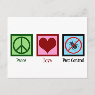 Cartão Postal Exterminador Peace Love Pest Control Company