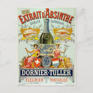 Cartão Postal Extrait d'Absinthe Poster Fine Art