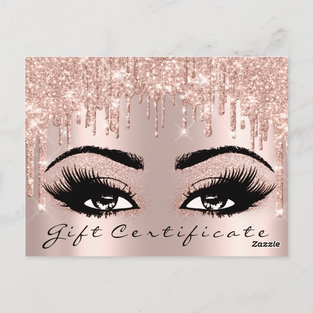 Cartão Postal Eyelashes Confetti Makeup Artista Do Certificado D (Verso)