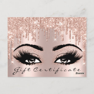 Cartão Postal Eyelashes Confetti Makeup Artista Do Certificado D