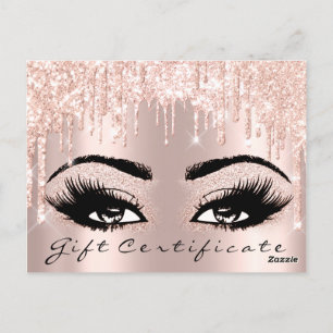 Cartão Postal Eyelashes de Certificado de Presente Brows Makeup