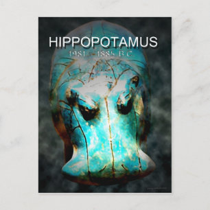 CARTÃO POSTAL EYGPTIAN BLUE HIPPO