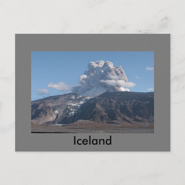 Cartão Postal Eyjafjallajökull erupção, Islândia (Frente)