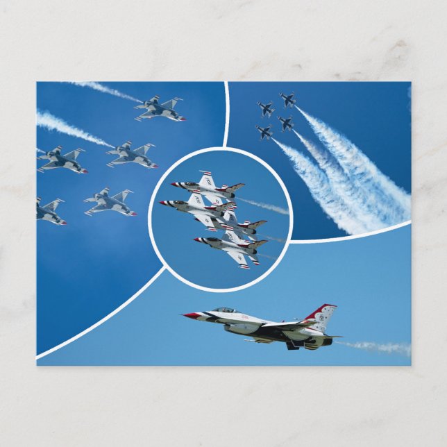 Cartão Postal F-16 Thunderbirds da Força Aérea dos EUA (Frente)