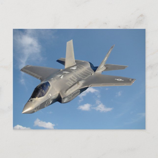 Cartão Postal F-35 Relâmpago II Pantera Jato no Céu (Frente)