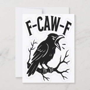Cartão Postal F-Caw-F Gráfico para Arte Halloween e Leão Crow