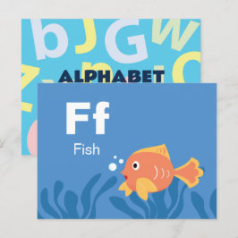 Cartão Postal F é para Fish - Placa Flash Alfabet