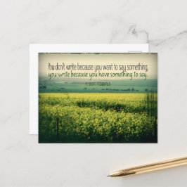Cartão Postal F. Scott Fitzgerald Inspirational Cote "Escrever"