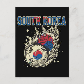 Cartão Postal Fã de Futebol da Coreia do Sul Bola Flamejante Fut