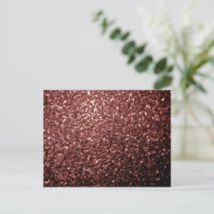 Cartão Postal Faaux Glitter Brown Red Faux
