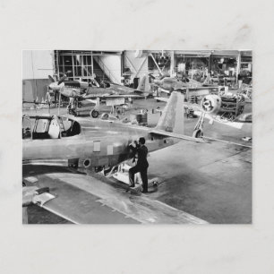 Cartão Postal Fábrica de aviões: 1940
