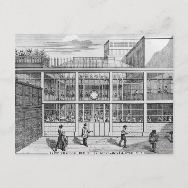 Cartão Postal Fábrica de cartuchos de espingarda, Usine Chaudun (Frente)