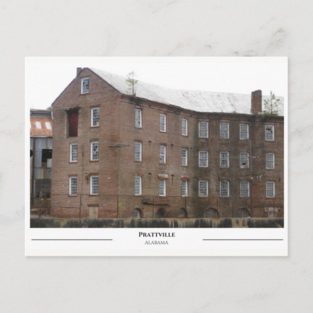 Cartão Postal Fábrica Pratt Gin - Prattville Alabama (Frente)