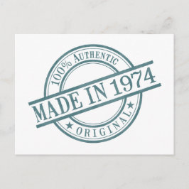 Cartão Postal Fabricado em 1974 Ano de Nascimento Selo de Borrac