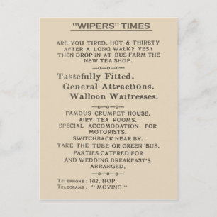Cartão Postal Fac-símile de extrato do Wipers Times 1916