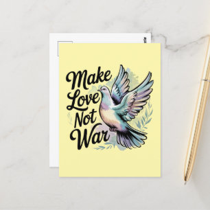 Cartão Postal Faça Amor Não Guerra Paz Pombo