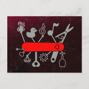 Cartão Postal Faca do Exército Suíço para Amantes