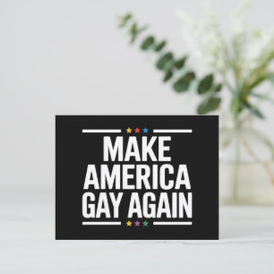 Cartão Postal Faça o Gay americano de novo" Orgulho gay mês engr