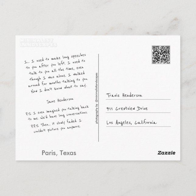 Cartão Postal Faça o seu (Verso)