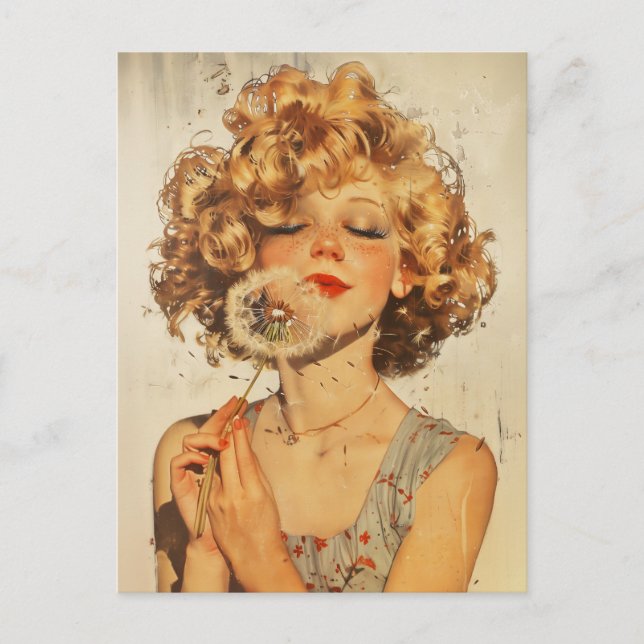 Cartão Postal Faça um Dandelion de desejo (Frente)