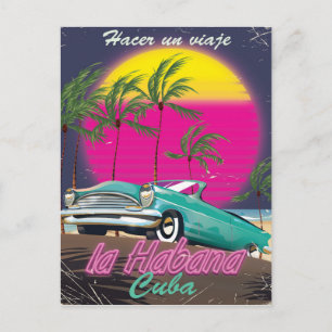 Cartão Postal Faça uma Viagem para Cuba pôster reto 1985