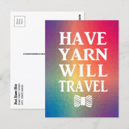 Cartão Postal Faça Yarn Viagem Rainbow Artesanatos Maker