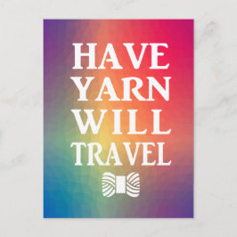 Cartão Postal Faça Yarn Viagem Rainbow Artesanatos Maker
