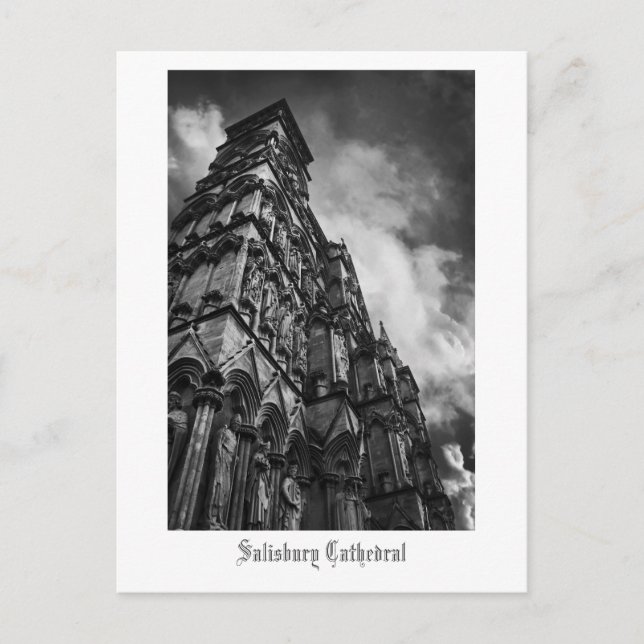 Cartão Postal Facada Gótica, Cartaz da Catedral de Salisbury (Frente)