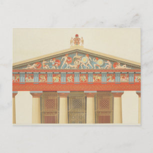Cartão Postal Facade of the Temple of Júpiter at Aegina (323-27