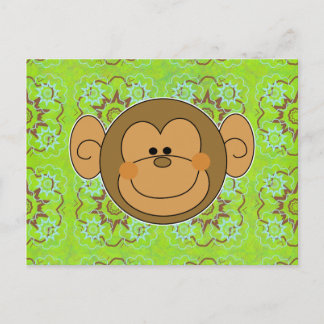 Cartão Postal Face de macaco Bobo bonito