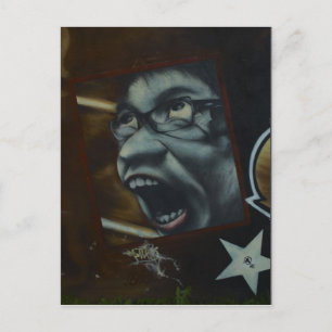 Cartão Postal Face do Grafite do Gritar legal