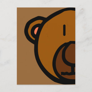 Cartão Postal Face Do Urso De Teddy Desenhado