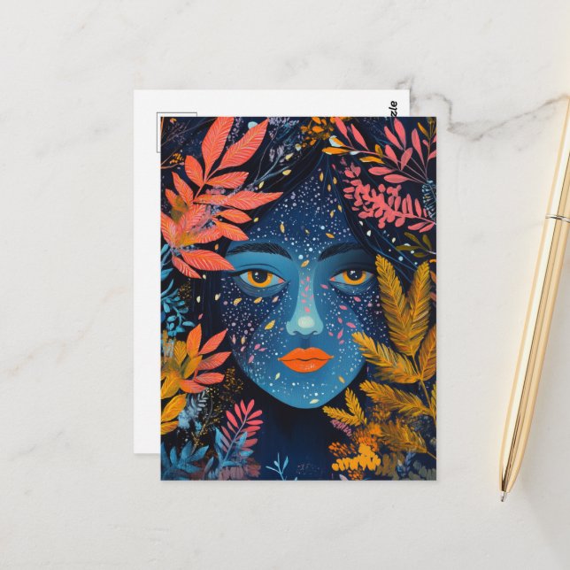 Cartão Postal Face in the Plants (Frente/Verso In Situ)