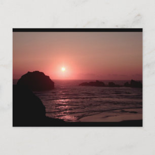 Cartão Postal Face Rock no Sunset em Bandon Oregon Cartão-postal